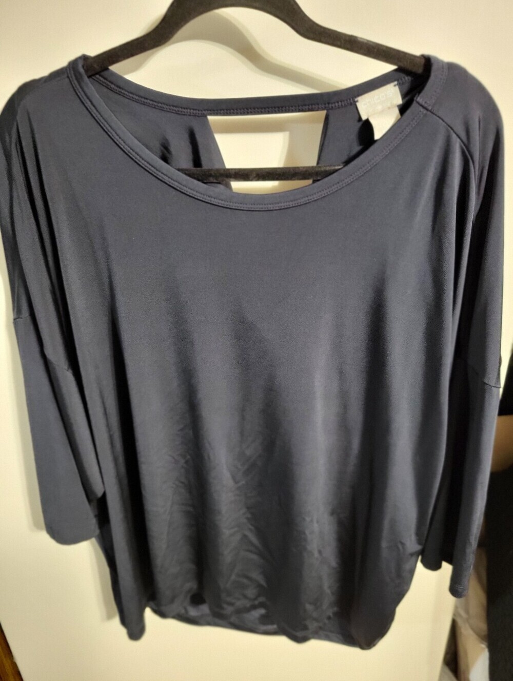 CHICOS SEMI BATWING DRESS BLOUSE SZ XLP OVERSIZED
